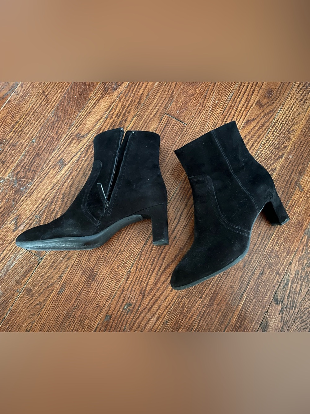 Cole Haan Women's Black Suede Ankle Boots with Block Heel